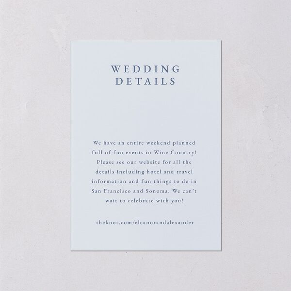Timeless Floral Foil Wedding Enclosure Cards Gold Dusty Blue Signature