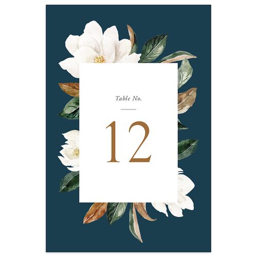 Southern Magnolia Table Numbers Ink Blue Signature
