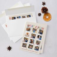 What a Year Photo Gallery Holiday Cards Maroon Signature Blank Standard