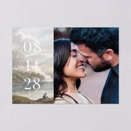 Vintage Landscape Save The Date Cards Dark Green Signature smooth Blank No Standard