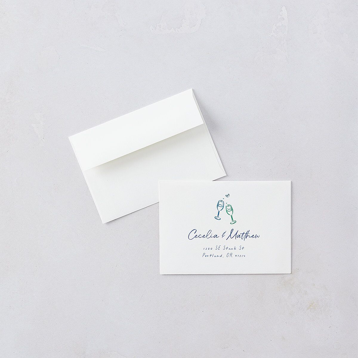 Nautical Border Wedding Response Cards French Blue Signature Standard