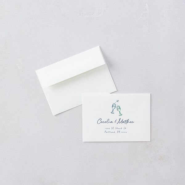 Nautical Border Wedding Response Cards French Blue Signature Standard