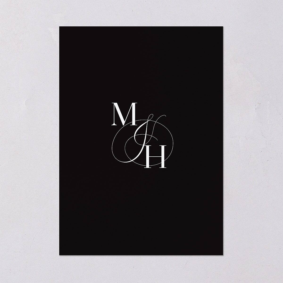 Classic Monogram Rehearsal Dinner Invitations Pure White Signature Blank