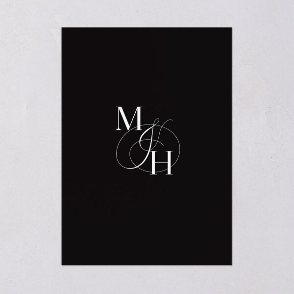 Classic Monogram Rehearsal Dinner Invitations Pure White Signature Blank