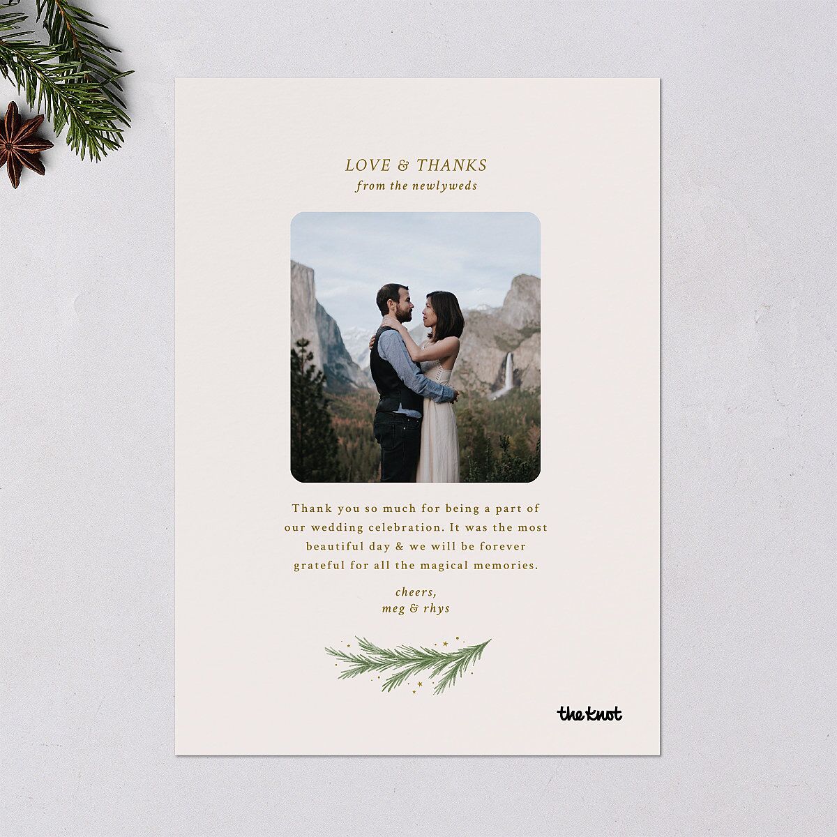 Rustic Garland Newlyweds First Christmas Holiday Cards Linen Signature Blank Standard