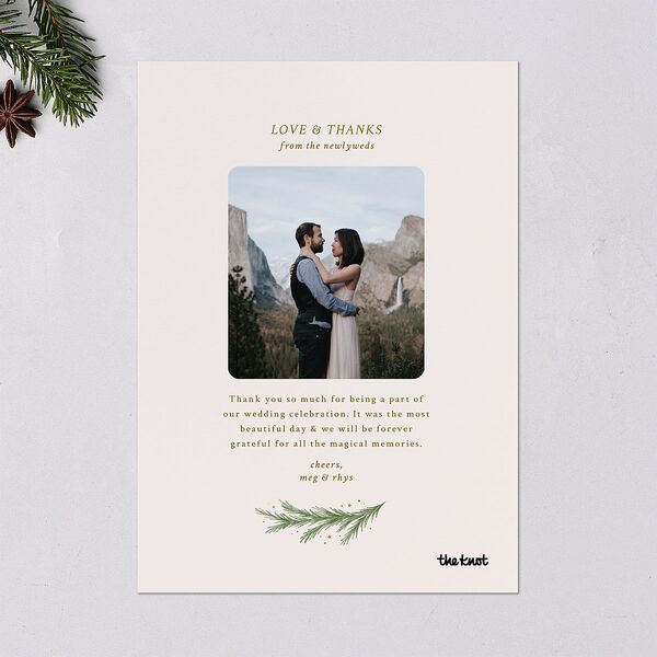 Rustic Garland Newlyweds First Christmas Holiday Cards Linen Signature Blank Standard