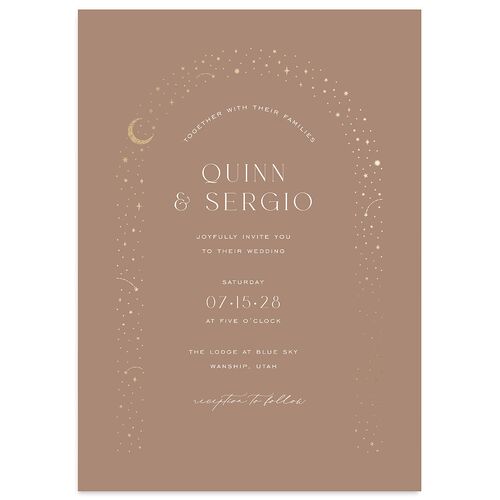 Celestial Arch Wedding Invitations Gold Fawn Signature Blank No Standard