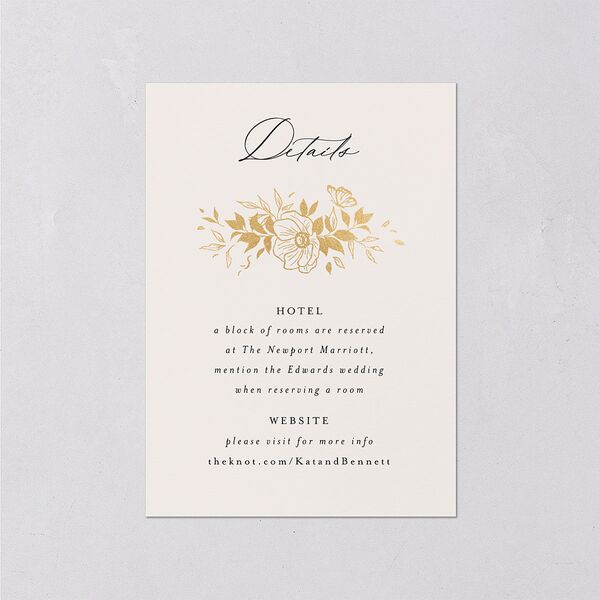 Baroque Garden Wedding Enclosure Cards Gold Champagne Signature