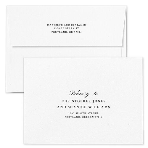 Hand Drawn Vintage Locket Wedding Invitation Envelopes Linen Rose Return Address Standard Signature