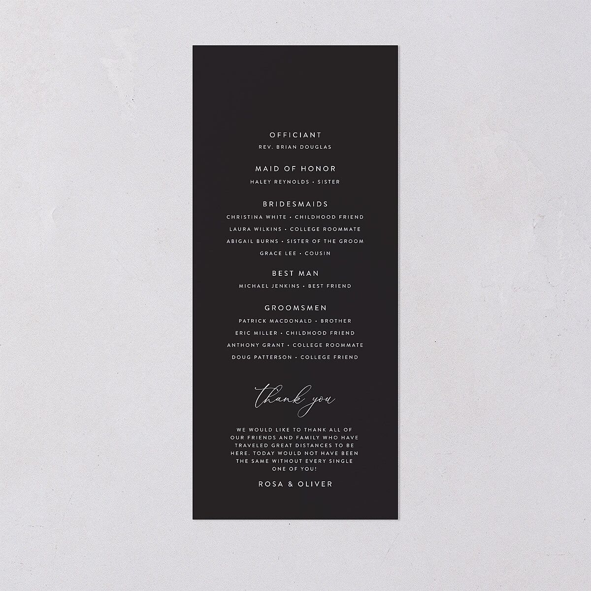 Blooming Botanical Wedding Programs Midnight Signature