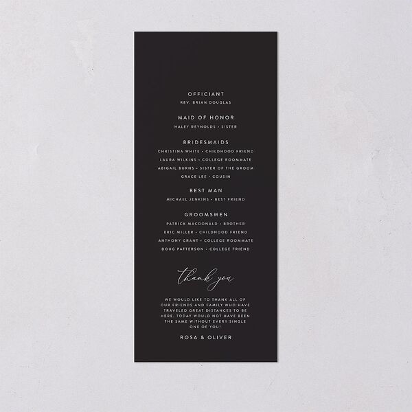 Blooming Botanical Wedding Programs Midnight Signature