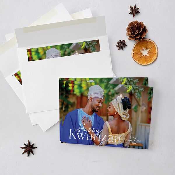 Happy Kwanzaa Holiday Cards Sunflower Signature Blank Landscape Standard
