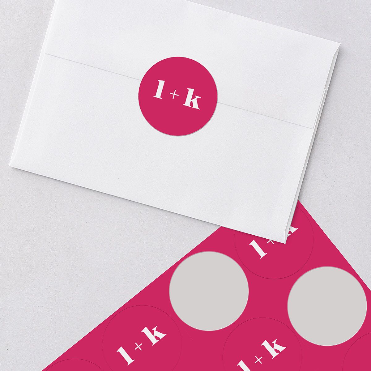 Vibrant Bold Wedding Stickers Hot Pink Circle