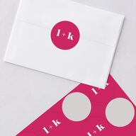 Vibrant Bold Wedding Stickers Hot Pink Circle