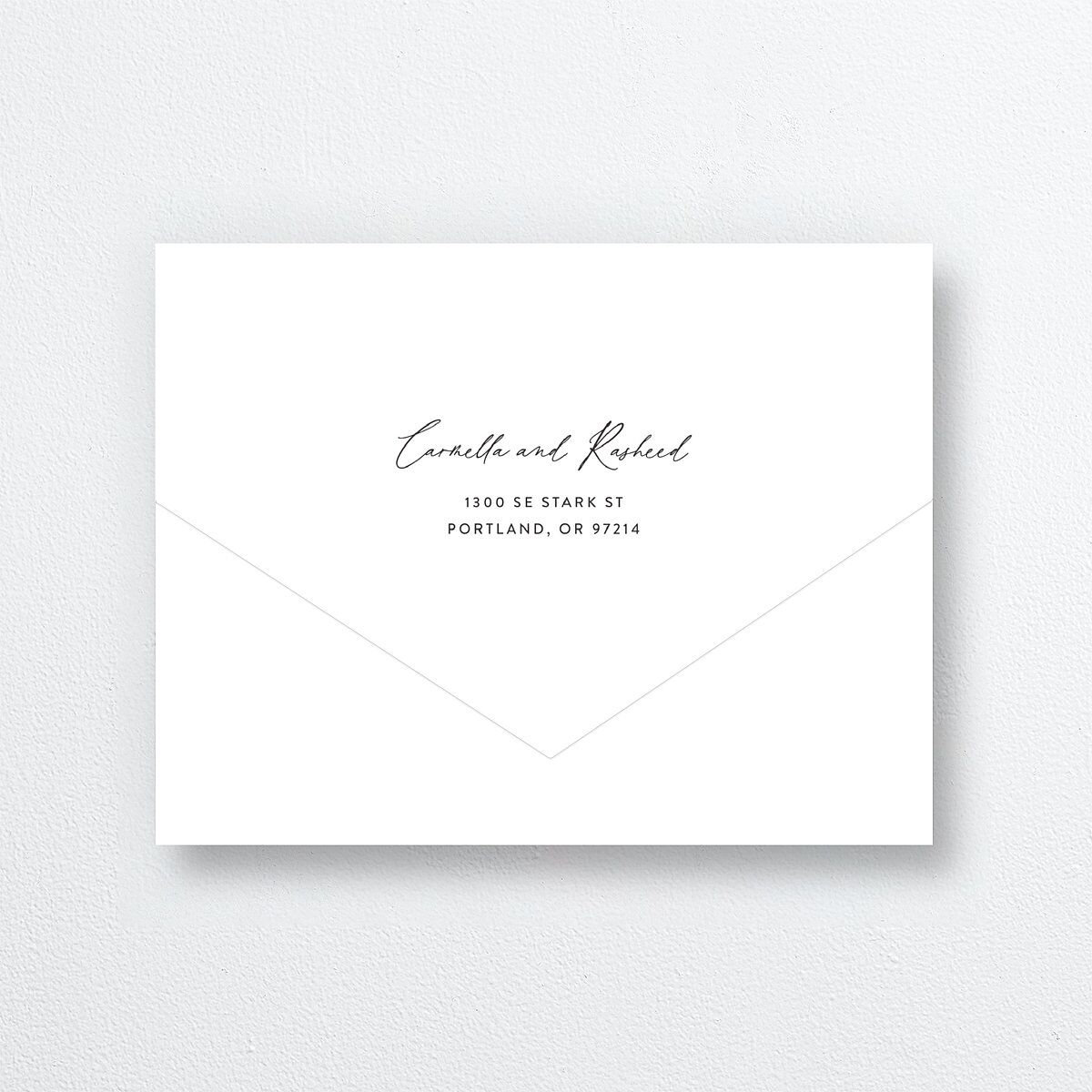 Delicate Wildflower All-in-One Wedding Invitations Pure White Signature Light Both Recipient and Return Addresses No