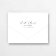 Delicate Wildflower All-in-One Wedding Invitations Pure White Signature Light Both Recipient and Return Addresses No