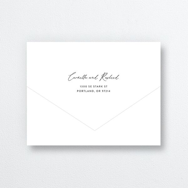 Delicate Wildflower All-in-One Wedding Invitations Pure White Signature Light Both Recipient and Return Addresses No