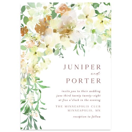 Garden Arch Wedding Invitations Pure White Signature Blank No Standard