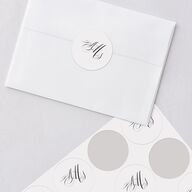 Classic Black Tie Wedding Stickers Pure White Circle
