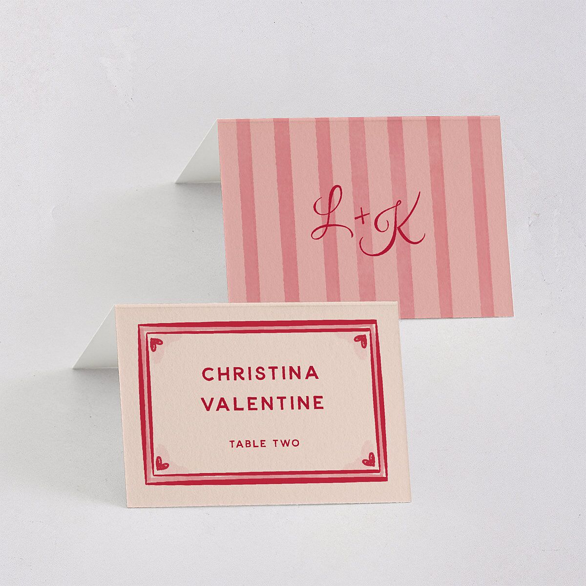 Vintage Heart Locket Place Cards Crimson Signature