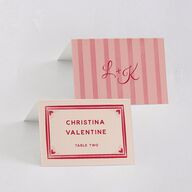 Vintage Heart Locket Place Cards Crimson Signature