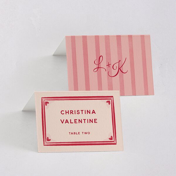 Vintage Heart Locket Place Cards Crimson Signature