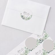 Gorgeous Greenery Wedding Stickers Pure White Circle