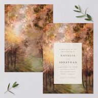 Enchanted Forest Wedding Invitations Terracotta Signature Blank No Standard
