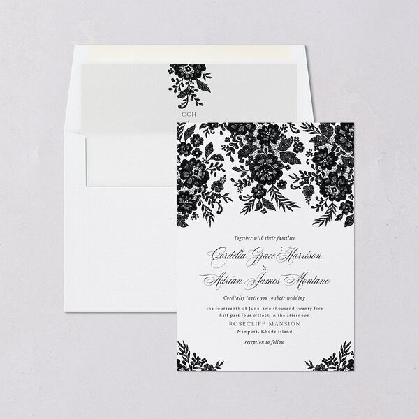 Ornate Lace Standard Envelope Liners Midnight Standard