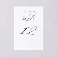 Illustrated Vines Table Numbers Hunter Green Signature