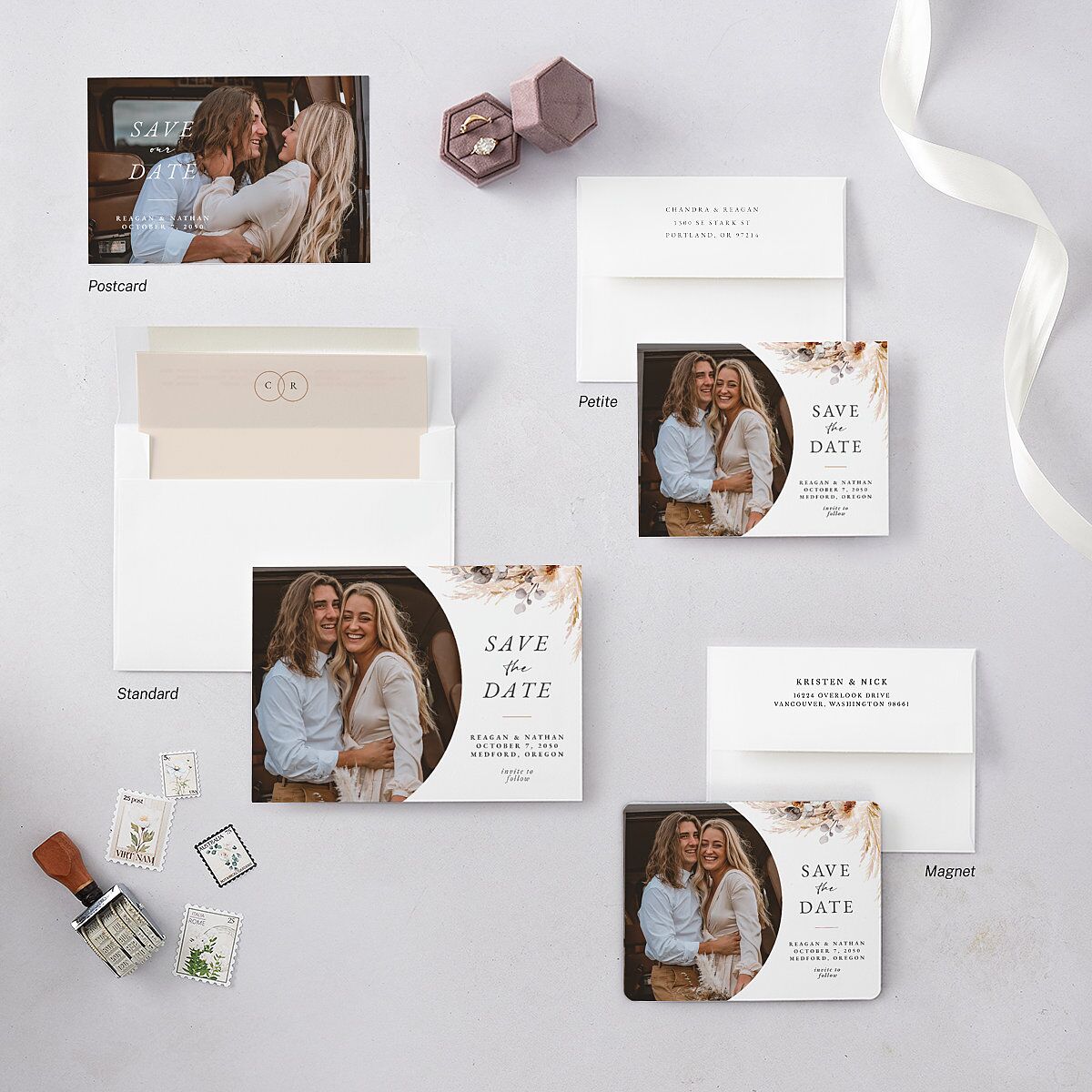 Bohemian Hoop Save The Date Cards — view 7