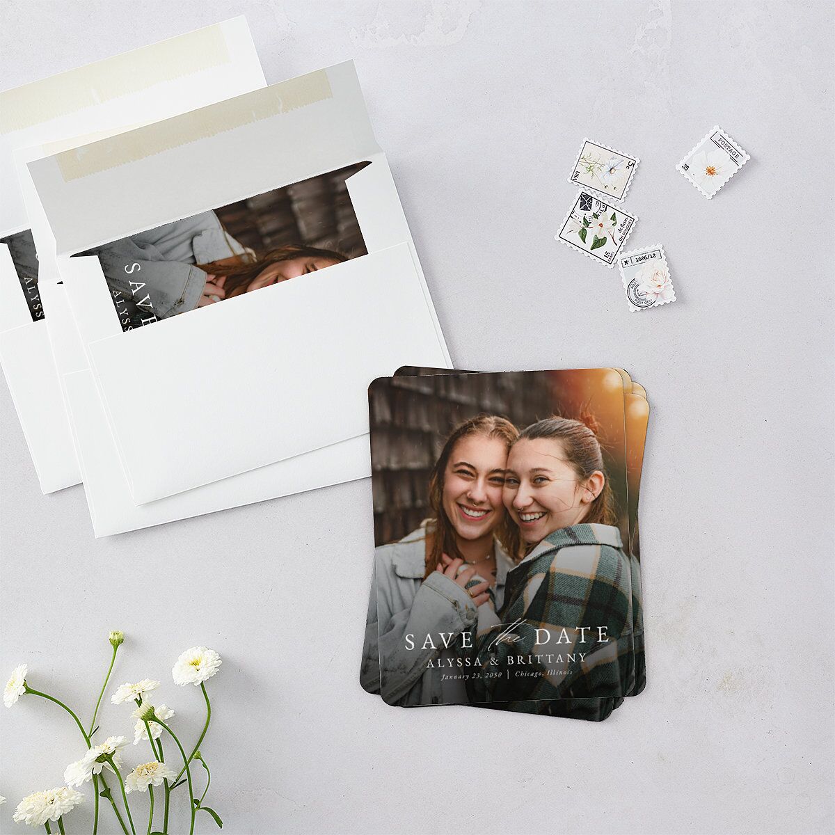 Greenery Laurel Save The Date Magnets — view 3