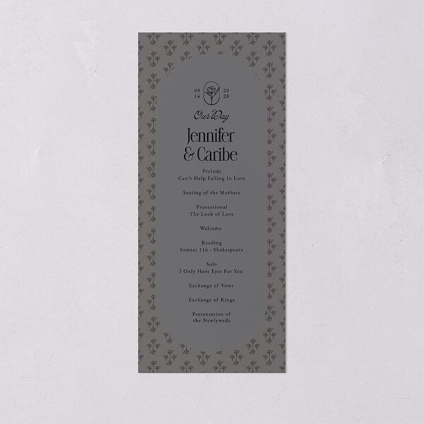 Vintage Romantic Photo Wedding Programs Medieval Grey Signature