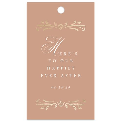 Once Upon a Time Favor Gift Tags Gold Rose Gold Signature