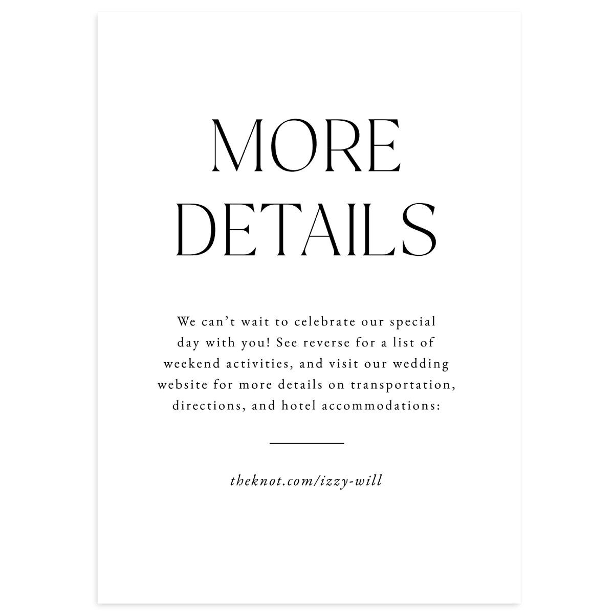 Nothing Fancy Wedding Enclosure Cards