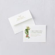 Hawaiian Tropical Monstera Frame Thank You Card Envelopes White Scottish Green Both Recipient and Return Addresses Signature Standard