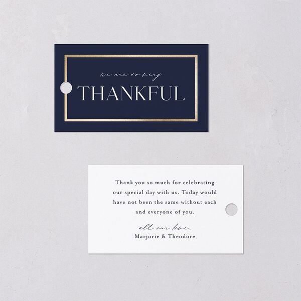 Joyful Union Favor Gift Tags Gold Navy Signature