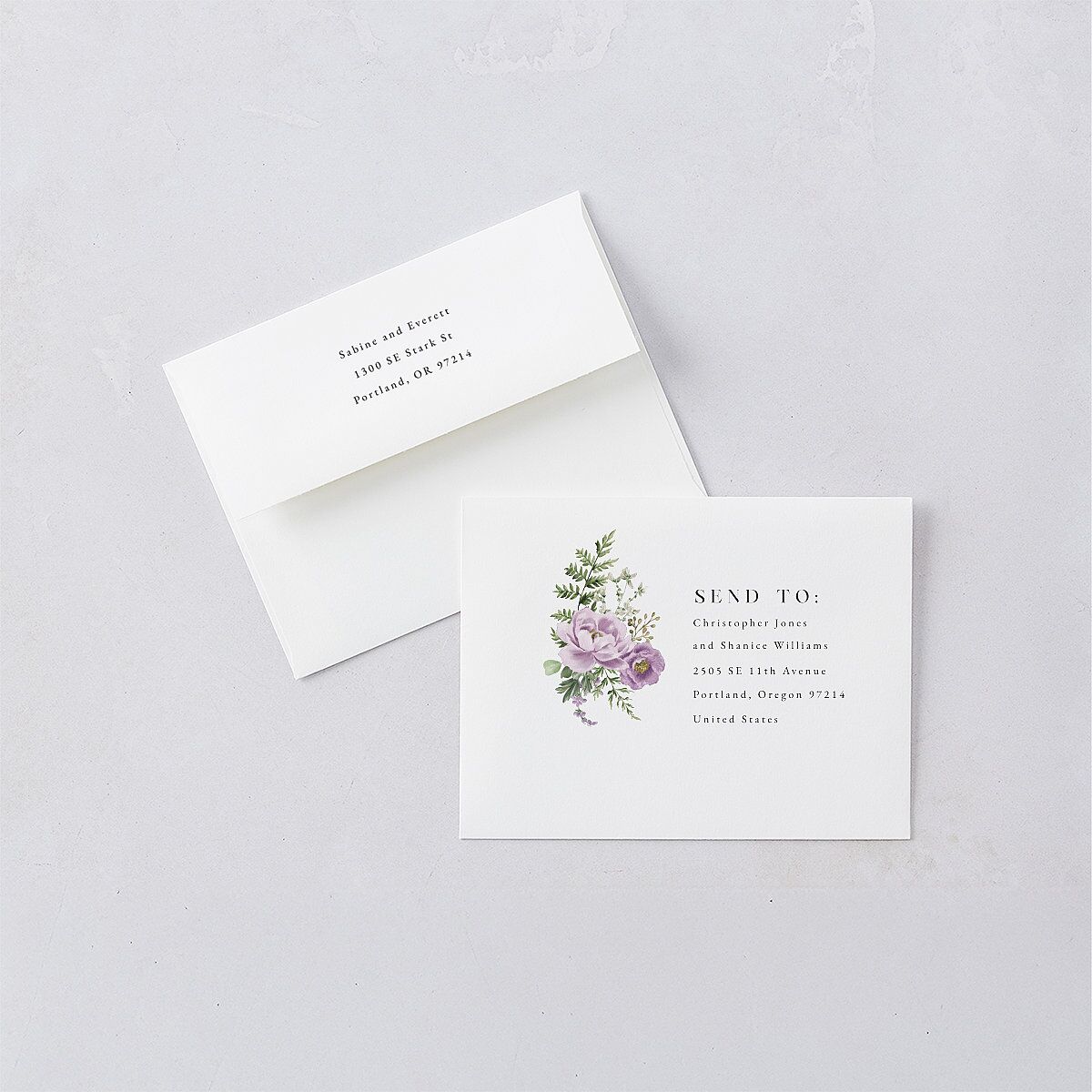 Floral Fern Frame Save The Date Magnets Purple Petal Magnet Paper