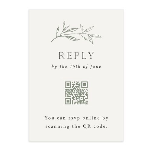 Botanical Accent QR Code RSVP Cards Hunter Green Signature Standard