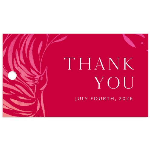 Chinese Phoenix Fenghuang Favor Gift Tags Rose Pink Signature