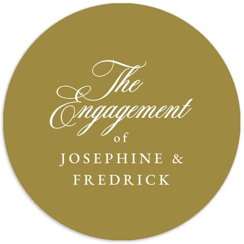 Black Tie Crest Engagement Party Wedding Stickers Pure White Circle