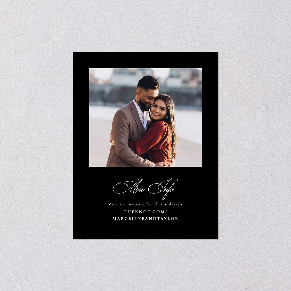 Classic Champagne with Bows Save the Date Petite Cards Pure White Signature smooth Blank No Standard