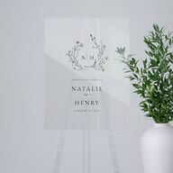 Natural Monogram Acrylic Welcome Sign Medium Midnight Navy Standard Acrylic M Welcome
