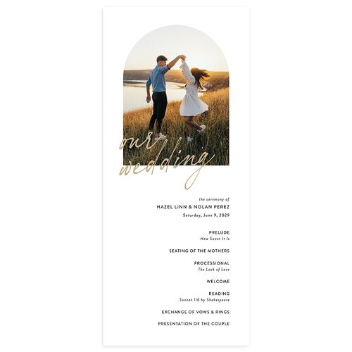 Forever Arch Wedding Programs Pure White Signature