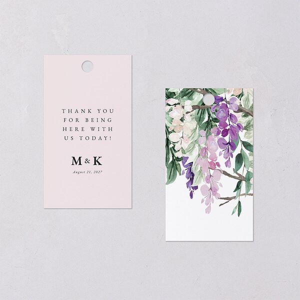 Romantic Wisteria Favor Gift Tags Purple Petal Signature