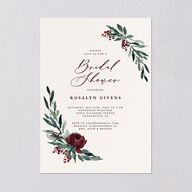 Gilded Botanical Bridal Shower invitations Burgundy Signature Blank Standard