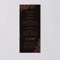 Dark Gothic Roses Wedding Programs Burgundy Signature