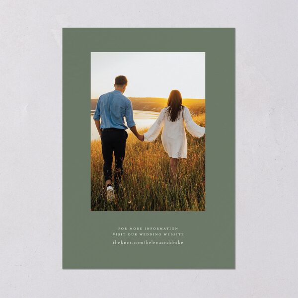 Rustic Botanical Frame Wedding Invitations Moss Signature Blank No Standard