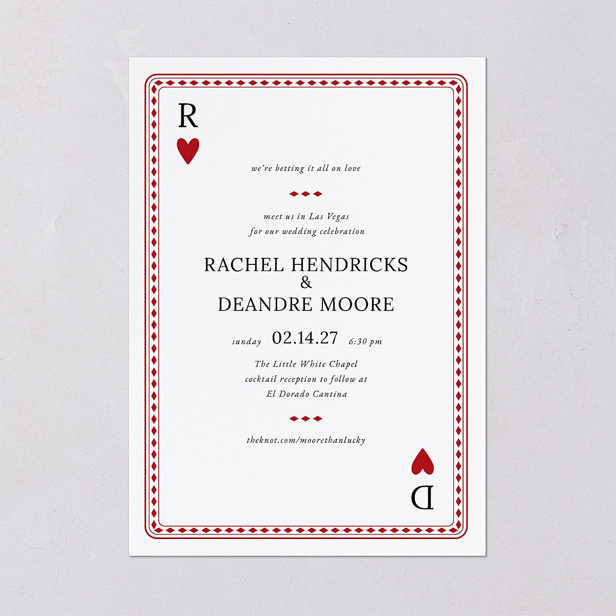 Las Vegas Playing Card Wedding Invitations — view 2