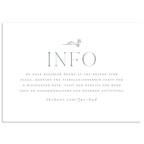 Minimalist Accent Leaf Wedding Enclosure Cards Dusty Blue Signature Standard